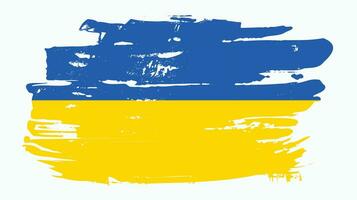 Creative new brush effect grungy Ukraine flag design vector