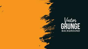 Orange and black halftone effect abstract grungy background vector