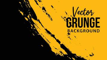 Paint yellow and black grunge texture background vector