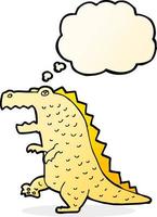 cartoon dinosaur with thought bubble vector