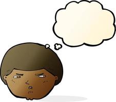 cartoon annoyed man with thought bubble vector