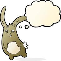 funny cartoon rabbit with thought bubble vector