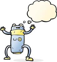 cartoon robot with thought bubble vector