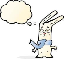 cartoon rabbit with thought bubble vector