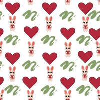 Seamless pattern with rabbit cartoons vector