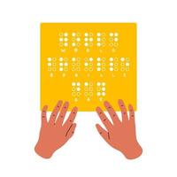 signo del día mundial de braille, mensaje escrito en alfabeto braille. ilustración gráfica vectorial vector