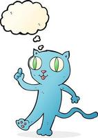 cartoon  cat with idea with thought bubble vector