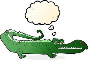 cartoon crocodile with thought bubble vector
