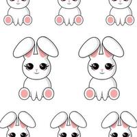 Vector seamless pattern with cute bunny