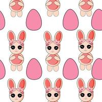 Vector seamless pattern with bunnies for Easter