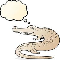 cartoon alligator with thought bubble vector