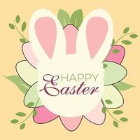 Happy Easter greeting card with cute vector