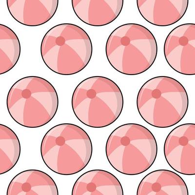 Seamless pattern with colorful beach balls. Vector summer vacation repeat design