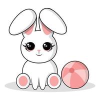 Cute cartoon bunny character design. vector