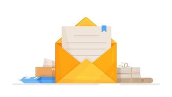 Vector illustration of post day. Post envelope. Letter. Post office. Post day.