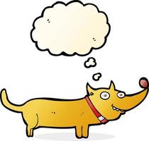 cartoon happy dog with thought bubble vector