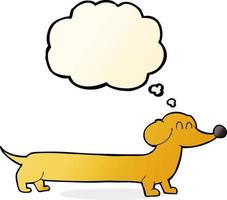 cartoon dachshund with thought bubble vector