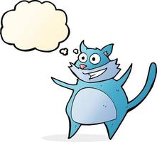 funny cartoon cat with thought bubble vector