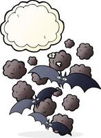 cartoon vampire bats with thought bubble vector