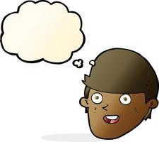 cartoon man with big chin with thought bubble vector