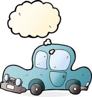 cartoon car with thought bubble vector