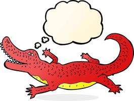 cartoon crocodile with thought bubble vector