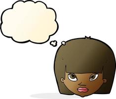 cartoon annoyed woman with thought bubble vector