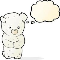 cute cartoon polar bear with thought bubble vector