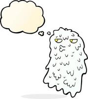 cartoon gross ghost with thought bubble vector