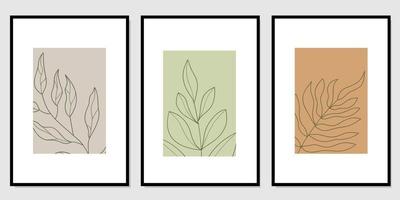 Botanical wall decor vector set. leaf wall art design.Minimal and natural Abstract design for print, cover, wallpaper. Vector illustration.