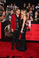 LOS ANGELES, NOV 18 -  Evan Ross, Ashlee Simpson at the The Hunger Games -  Catching Fire Premiere at Nokia Theater on November 18, 2013 in Los Angeles, CA photo