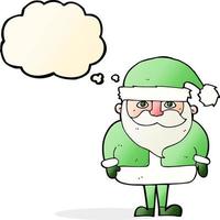 caricatura, santa claus, con, burbuja del pensamiento vector