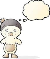 cartoon cute teddy bear with thought bubble vector