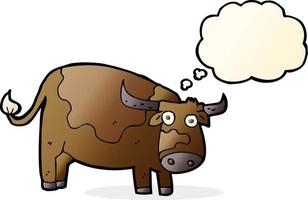 cartoon cow with thought bubble vector