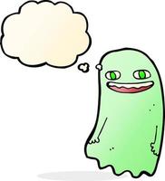 funny cartoon ghost with thought bubble vector