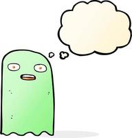 funny cartoon ghost with thought bubble vector