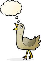 cartoon bird with thought bubble vector