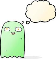 funny cartoon ghost with thought bubble vector