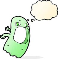 funny cartoon ghost with thought bubble vector