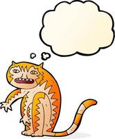 cartoon tiger with thought bubble vector