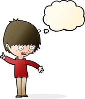 cartoon boy with question with thought bubble vector