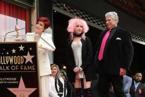 LOS ANGELES, APR 11 -  Sharon Osbourne, Cyndi Lauper, Harvey Fierstein at the Harvey Fierstein and Cyndi Lauper Hollywood Walk of Fame Ceremony at the Pantages Theater on April 11, 2016 in Los Angeles, CA photo