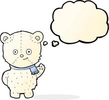 cute cartoon polar bear with thought bubble vector