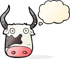 cartoon cow with thought bubble vector