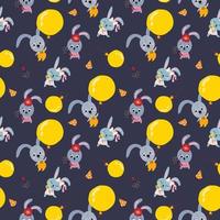 Seamless pattern with cute rabbits. Design for fabric, textile, wallpaper, packaging. vector