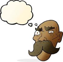 cartoon angry old man with thought bubble vector