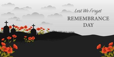 Remembrance Day horizontal banner illustration vector