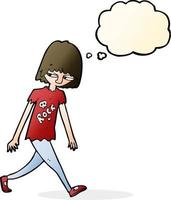 cartoon teenager with thought bubble vector