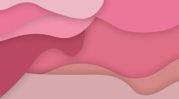 Wave paper cut texture pink color background vector