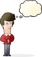 cartoon man staring with thought bubble vector